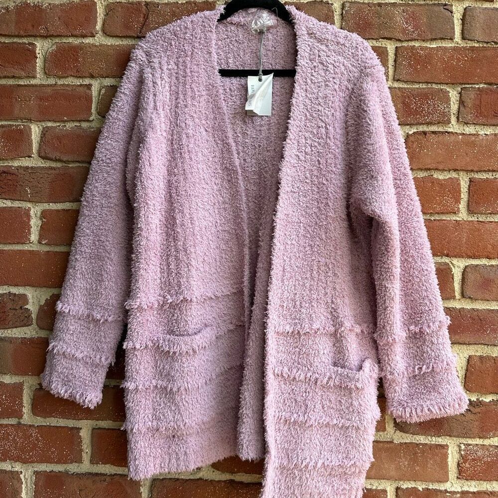 Barefoot Dreams $158 Cozychic Boardwalk Cardigan Orchid Open Front 2X NWT